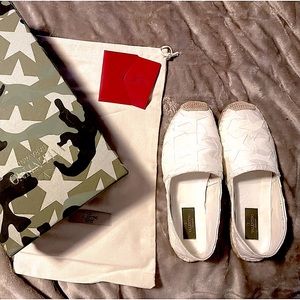 Valentino canvas whipstitch trim espadrilles